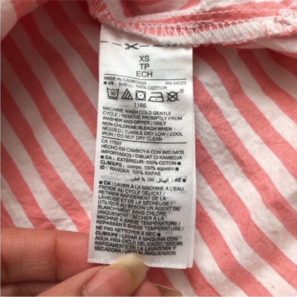 Old Navy The Classic Shirt in Pink Stripes - Picture 2 of 5